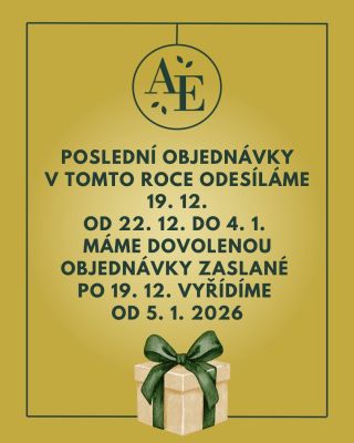 ⏰ Poslední šance stihnout Vánoce! Aby balíčky dorazily včas pod stromeček 🎄, odesíláme objednávky naposledy 19. 12. Od 22....